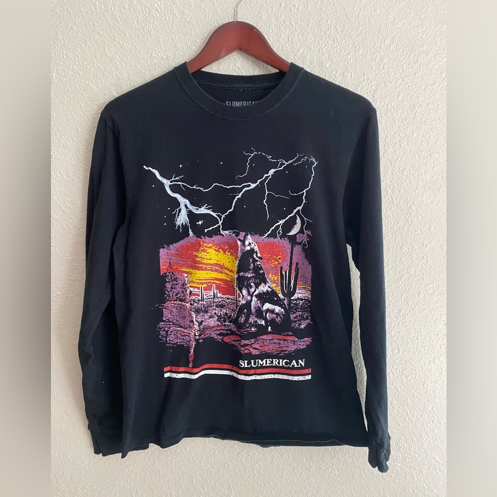 Black Long Sleeve Graphic Tee